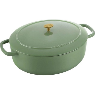Litinový hrnec s poklicí BELLAMONTE 37 cm, 9,5 l, zelená - BALLARINI
