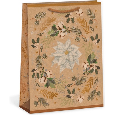 ARGUS Darčeková papierová taška (23.3 x 31.3 cm) - Biely kvet 08540071