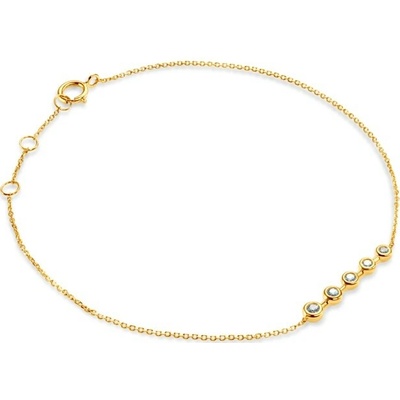 SAVICKI Náramok s príveskom žlté zlato s diamantmi 0.11 ct 17 cm - SAVB07272 Y C