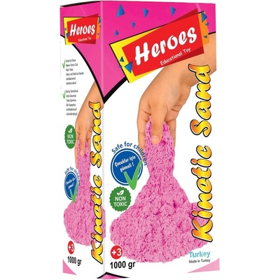 Heroes Кинетичен пясък в кутия Heroes - Розов цвят, 1000 g (KUM-002.4)