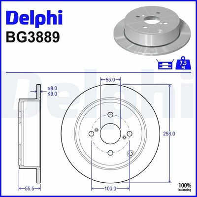 Brzdový kotúč (cena za 1ks) DELPHI BG3889