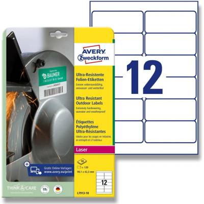 Avery Zweckform L7913-10 ultra odolné etikety 99,1 x 42,3 mm 120 etiket bílá