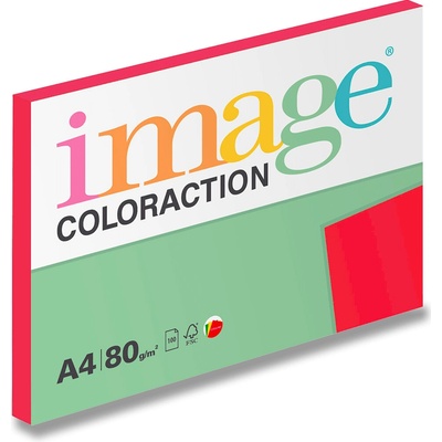 Image Coloraction barevný papír 119083 A4 80 g intenzivní jahodově červená 100 ks – Zboží Mobilmania