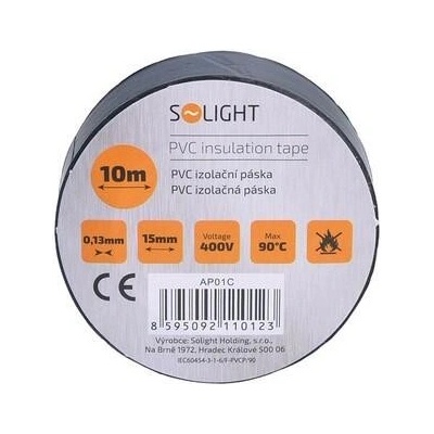 Solight Izolační páska 15 mm x 10 m černá