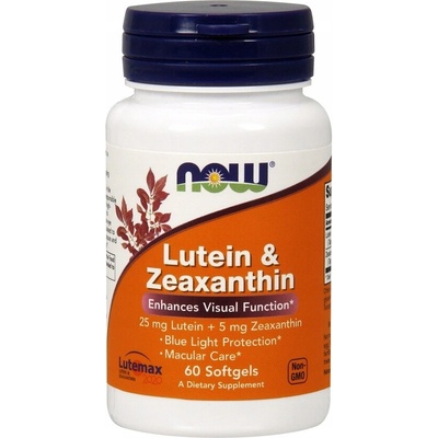 Now Foods Luteín 25 mg Zeaxantín 5 mg 60 kapsúl