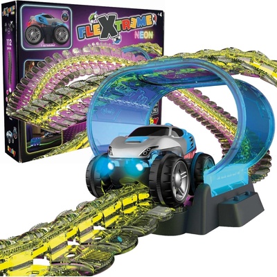 Smoby Neonová autodráha SMOBY Flextreme se startovací sadou do auta