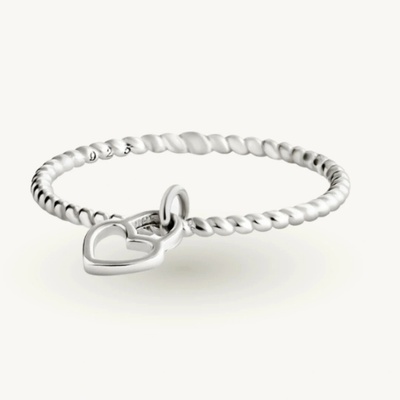 SilveAmo Strieborný prsteň Visiace srdiečko K21067