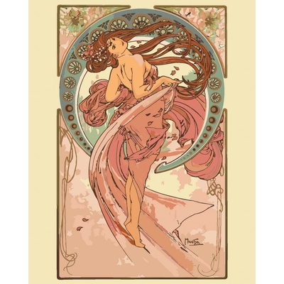 ZUTY Malování podle čísel TANEC ALFONS MUCHA Rozměr 80 x 100 cm Rámování bez rámu a bez vypnutí plátna