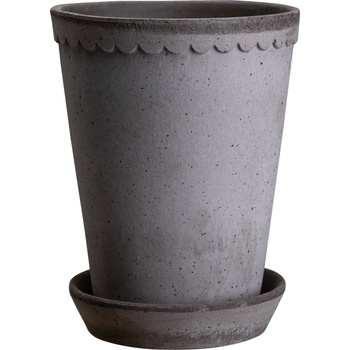 Bergs Potter Саксия Helena висока с поставка 18 x 14 см сива (HG14RPS)