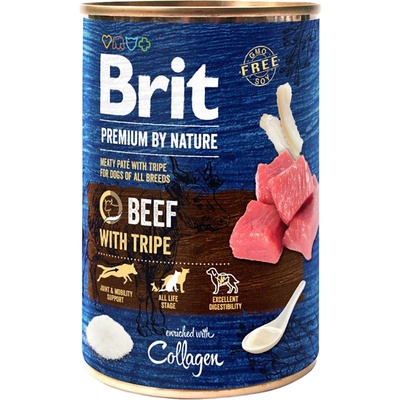 Brit Premium By Nature Hovädzie mäso s dršťkami 12 x 400 g