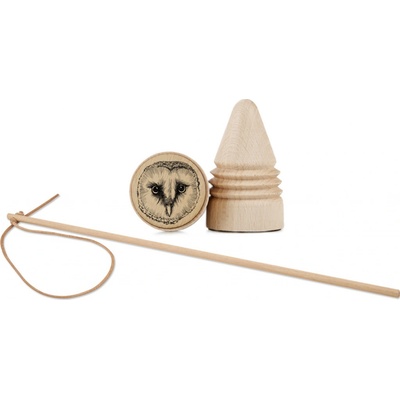 Lesní svět Retro káča s bičíkem Sova pálená