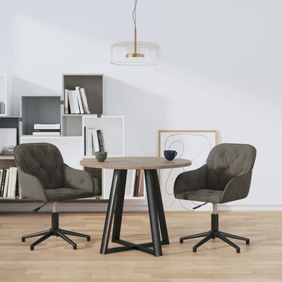 vidaXL 3103386 Otočná samet / Tmavě šedá 2 ks