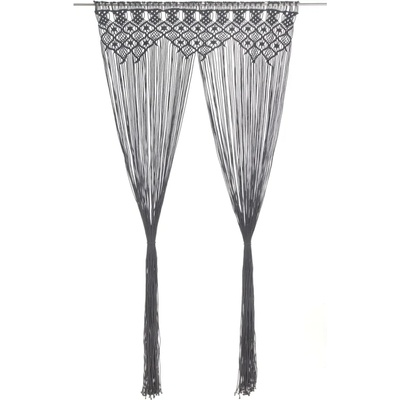 vidaXL Завеса макраме, антрацит, 140x240 см, памук (323995)