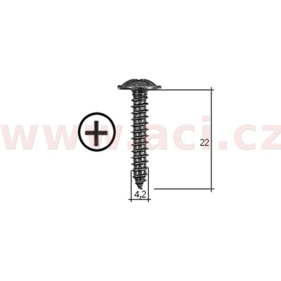 ACI Samořezný křížový vrut černý pozink Fe (sada 20 ks) (4,2 mm, 22 mm)