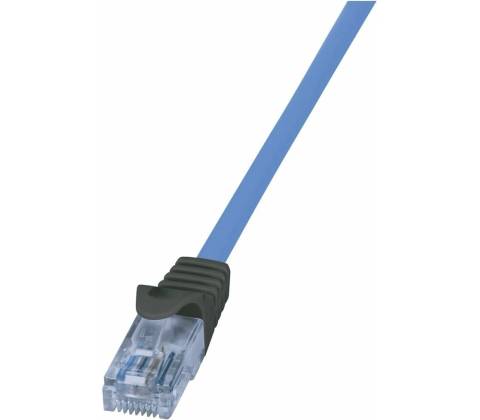 Logilink CPP010 Patch, U/UTP, 6a, drát, Cu, 10m, modrý