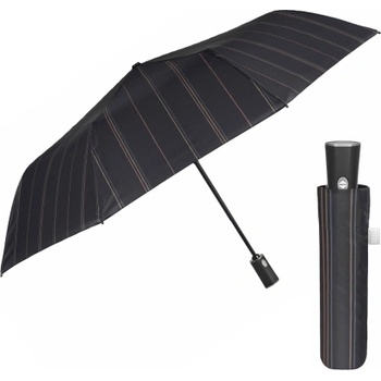 Мъжки автоматичен Open-Close чадър Perletti Time 26397, Тъмносив/райе