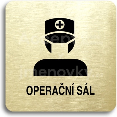 ACCEPT Piktogram operační sál II - zlatá tabulka - černý tisk bez rámečku