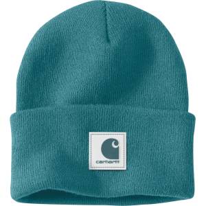 Carhartt Мъжка зимна шапка (beanie) Carhartt Rubber Patch Watch Cap Beanie - Harbor Teal - размер One Size (904-6905-0411)