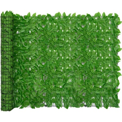 vidaXL Balkónová zástěna se zelenými listy 400 x 150 cm