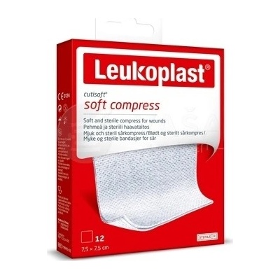 LEUKOPLAST CUTISOFT SOFT COMPRESS krytie na rany sterilné 7,5 x 7,5 cm 12 ks