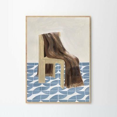 Moikka Plagát Chair with Blanket by Isabelle Vandeplassche 70x100