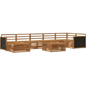 vidaXL Комплект дивани за открито 8 бр. Натурално (3383642)