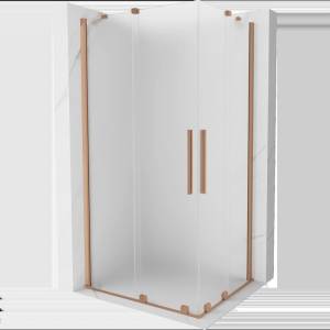Mexen Velar Duo плъзгаща се душ кабина 100 x 90 см, скреж, четкана мед - 871-100-090-32-65 (871-100-090-32-65)