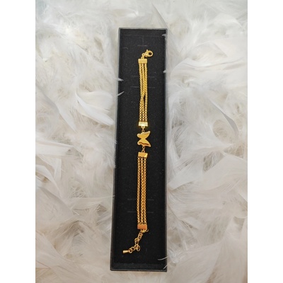 Gella 3.9NAR náramok na ruku dámsky zlatý trojitý smotýľom