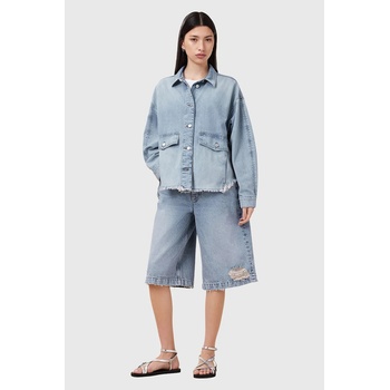 AllSaints Яке с лен AllSaints HETTIE в синьо преходен модел с уголемена кройка W111PC (W111PC)