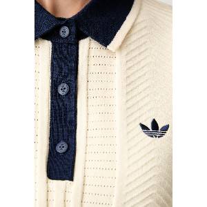 Adidas тениска с яка дамска с вискоза Cable Knit Cali (KT1862)