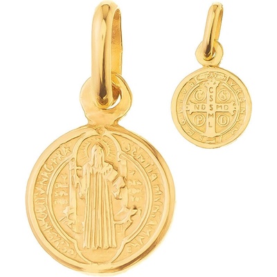Argento Zlatý prívesok medaila sv. Benedikta 8A114