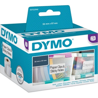 Štítky Dymo 57mm x 32mm, papírové, bílé, multifunkční, 11354, S0722540, bal/1000ks