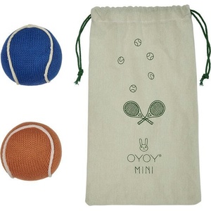 OYOY дрънкалки с торбичка, тенис топки, синя и кафява, 3 ел (m107650)