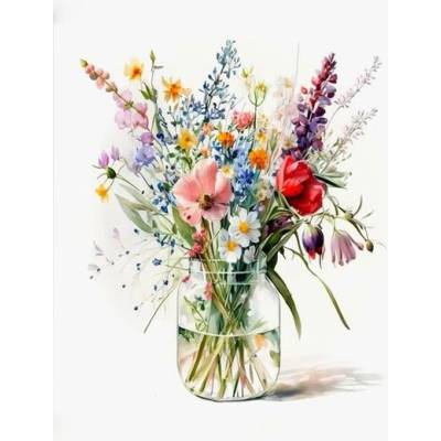 Gemartmall Malování podle čísel Květiny pro dospělé bezrámové MT13252-DE 30 x 40 cm – Hledejceny.cz