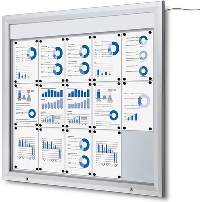 Jansen Display venkovní vitrína typu T LED osvětlení 15 x A4