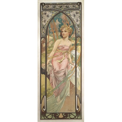 Pohlednice Alfons Mucha-Morning-pohled dlouhý A-9051