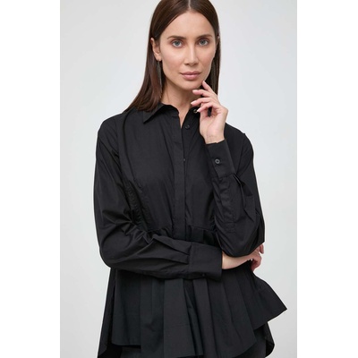 PINKO Памучна риза Pinko дамска в черно със свободна кройка с класическа яка 102090. A19U (102090.A19U)