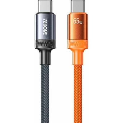 Wekome WDC-C18 opletený nabíjecí a datový USB-C na USB-C 1,2m oranžovošedý