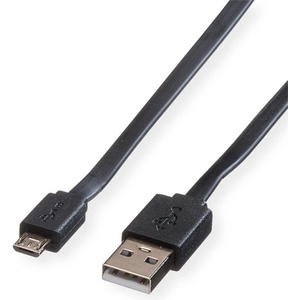 Roline Кабел USB 2.0, A-MicroB, M/M, 1 м, черен 11.02. 8760-10 (11.02.8760-10)