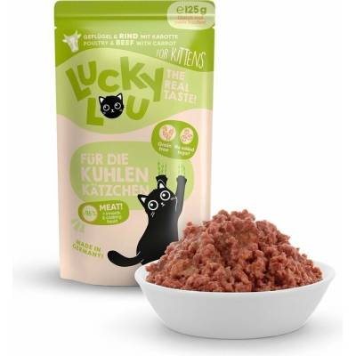 Lucky Lou Lifestage Kitten s drůbežím a hovädziem mäsom 125 g