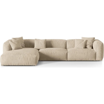 Micadoni Бежов кадифен модулен ъглов диван (ляв ъгъл) Martina - Micadoni (MIC_LC_120_F1_MARTINA1)
