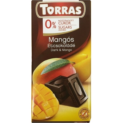 Torras Bezlepková hořká s mangem bez přidaného cukru 75 g