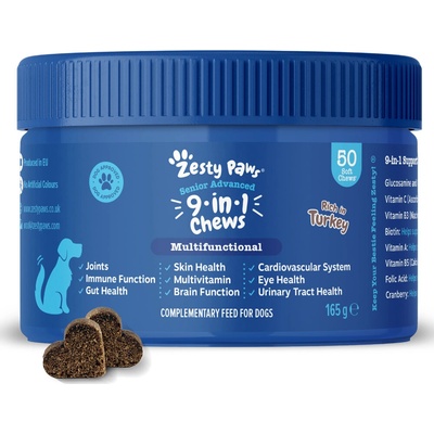 Zesty Paws Senior Advanced 9 v 1 Chews s morčacím 50 žuvacích tabliet