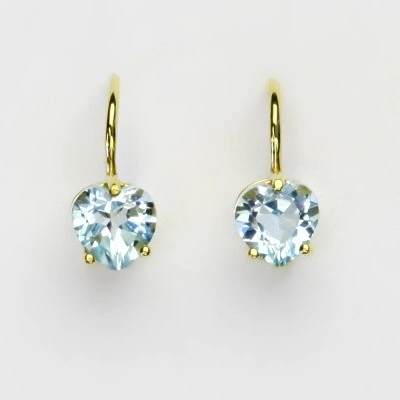 Čištín zlaté žluté i bílé zlato srdíčka přírodní topaz sky NK 1362