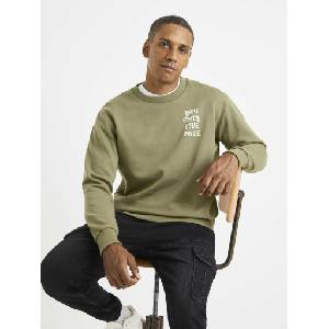 Celio Светлозелен мъжки суитчър с надпис Celio на гърба Celio | Zelen | МЪЖЕ | S