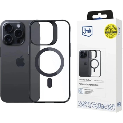 3mk Protection 3mk Satin Armor MagCase с MagSafe за iPhone 14 Pro Max - прозрачен с черна рамка (5903108563802)
