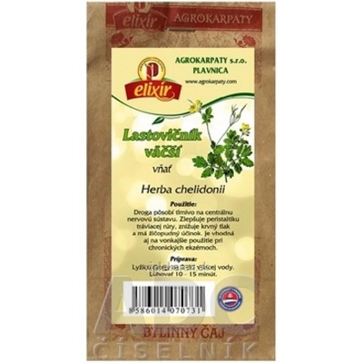Agrokarpaty Lastovičník Väčší vňať 30 g