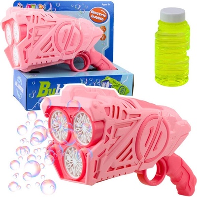 Mamido Pištoľ na mydlové bubliny LED ružová