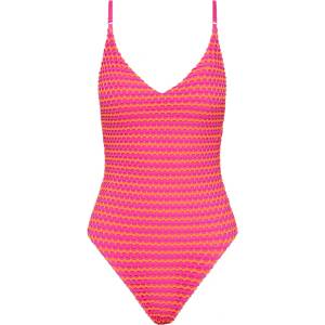 Seafolly Дамски бански костюм Seafolly Women's Mesh Effect V Neck One Piece Swimsuit - Hot Pink - размер 32 (EU) (150-5075-0311)