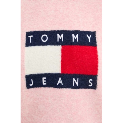 Tommy Hilfiger Пуловер с вълна Tommy Jeans дамски в розово от лека материя DW0DW18681 (DW0DW18681)